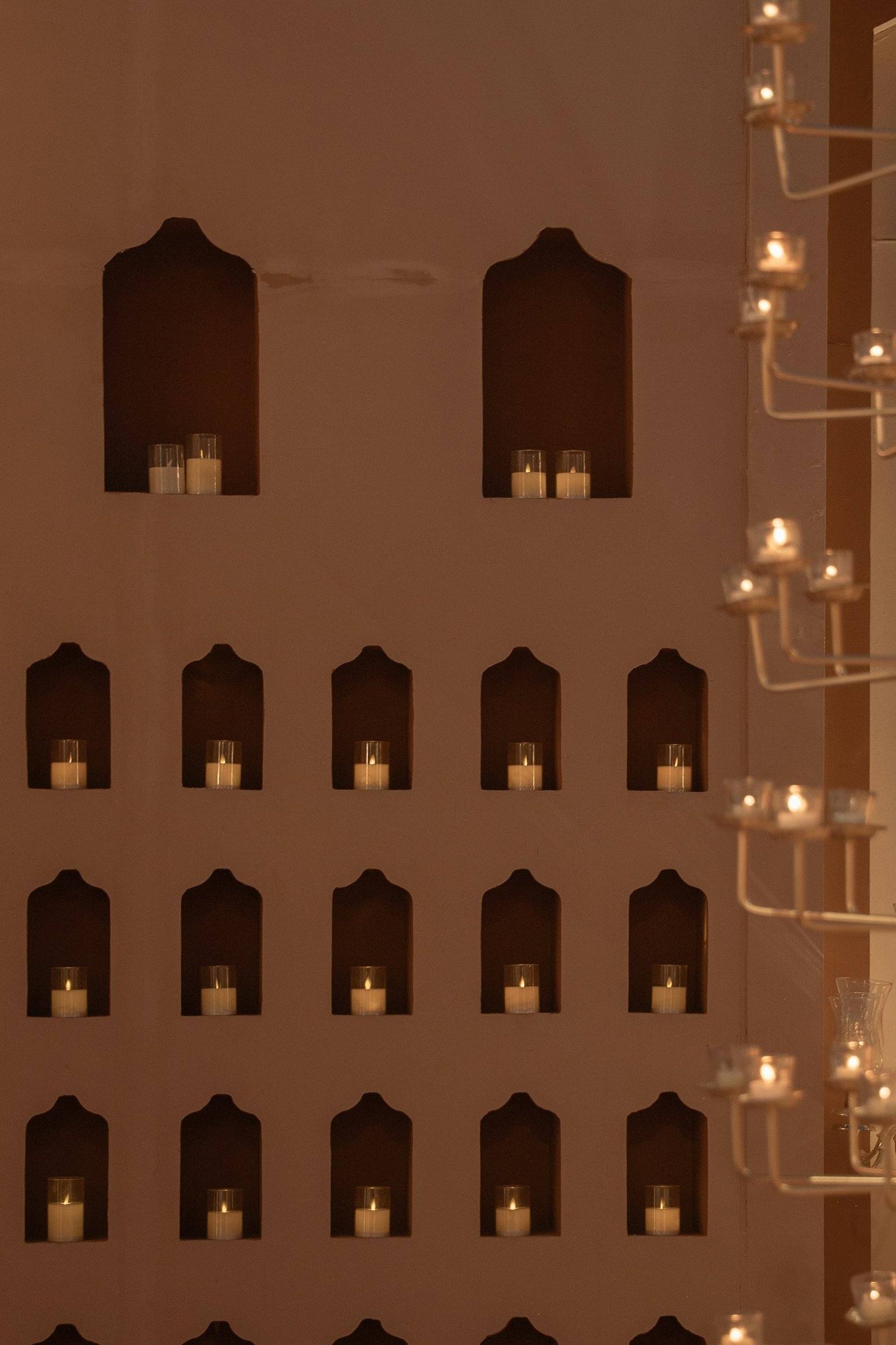 Editorial product launch with candle lighting